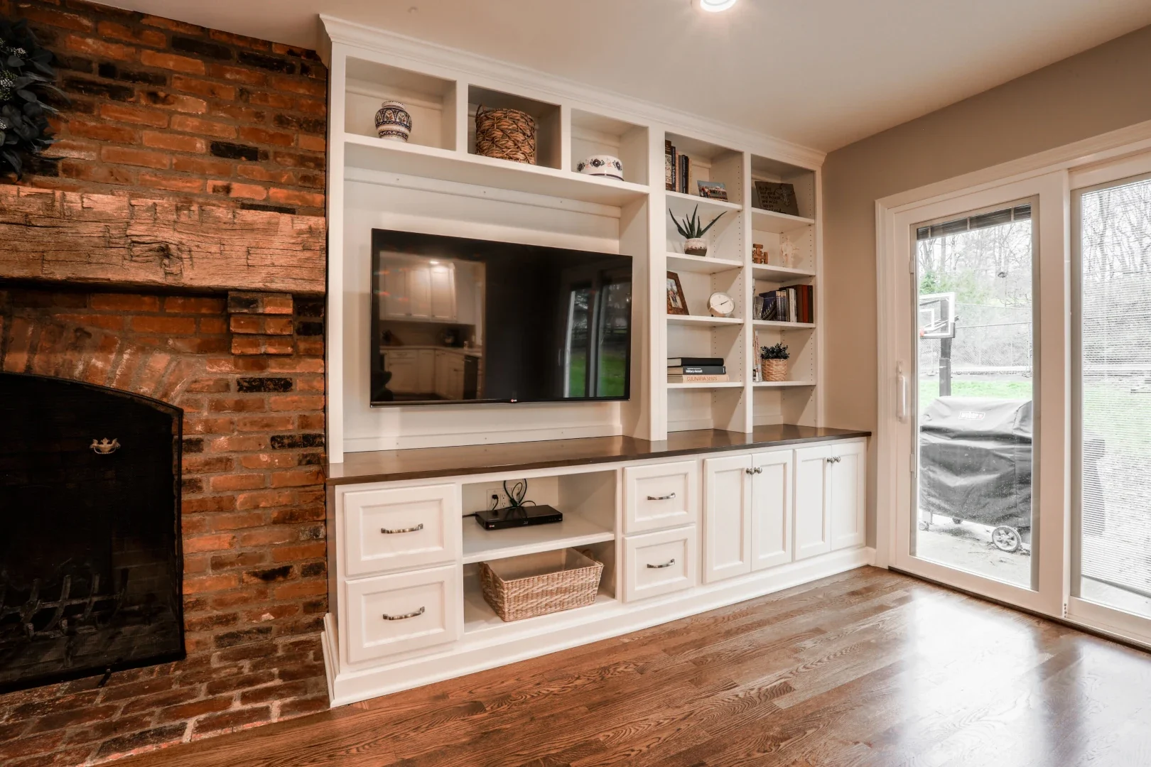Custom Amish-built kitchen cabinetry in solid hardwood